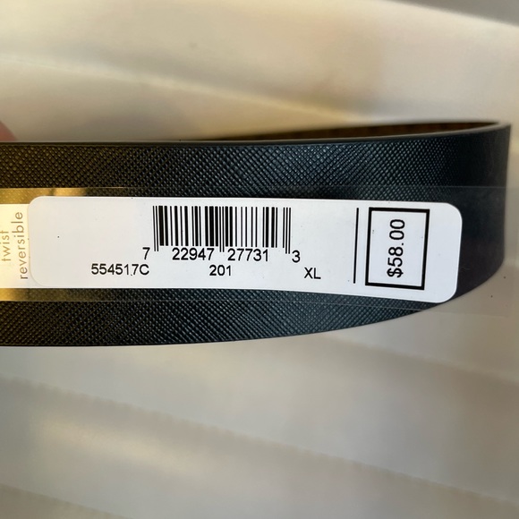 Michael Kors MK Reversible Belt Brown Logo Black Gold Monogram Buckle NEW - Picture 6 of 6